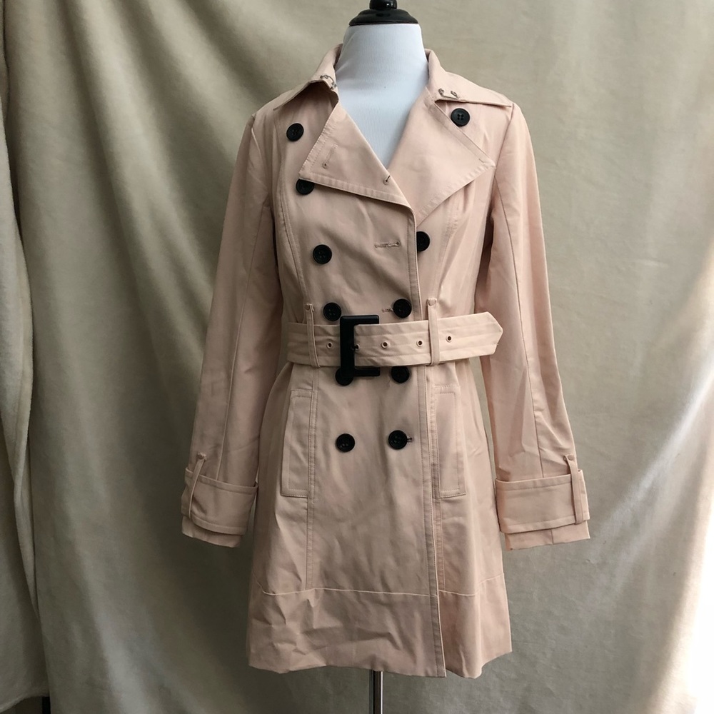 New York & Co. pink trench raincoat